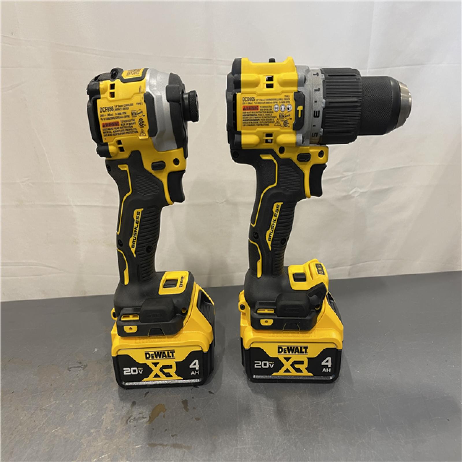 AS-IS - DEWALT 20V MAX XR Hammer Drill and ATOMIC Impact Driver 2 Tool Cordless Combo Kit