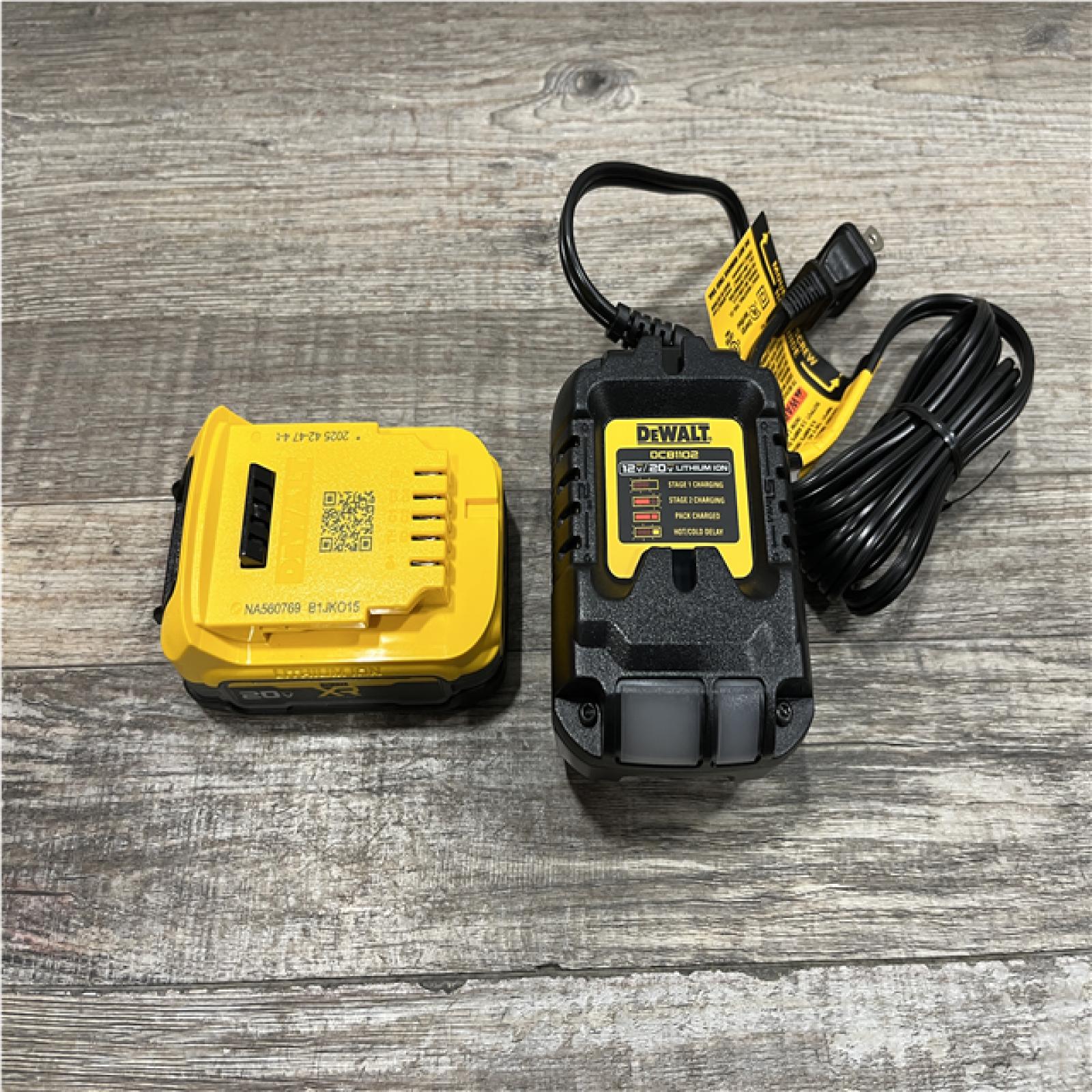 AS-IS DEWALT 20V MAX XR POWERSTACK Lithium-Ion Battery Starter Kit with 1.7Ah Battery and Charger