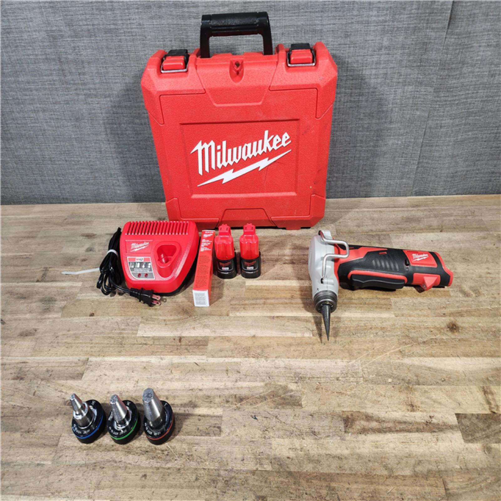 HOUSTON LOCATION - AS-IS M12 12-Volt Lithium-Ion Cordless PEX Expansion Tool Kit with (2) 1.5 Ah Batteries  (3) Expansion Heads and Hard Case
