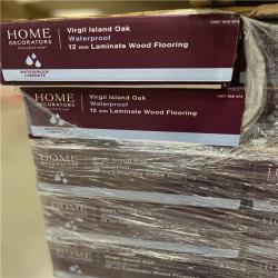 DALLAS LOCATION- Home Decorators Collection Virgil Island Oak 12 mm T x 8 in. W Waterproof Laminate Wood Flooring PALLET (27 UNITS)
