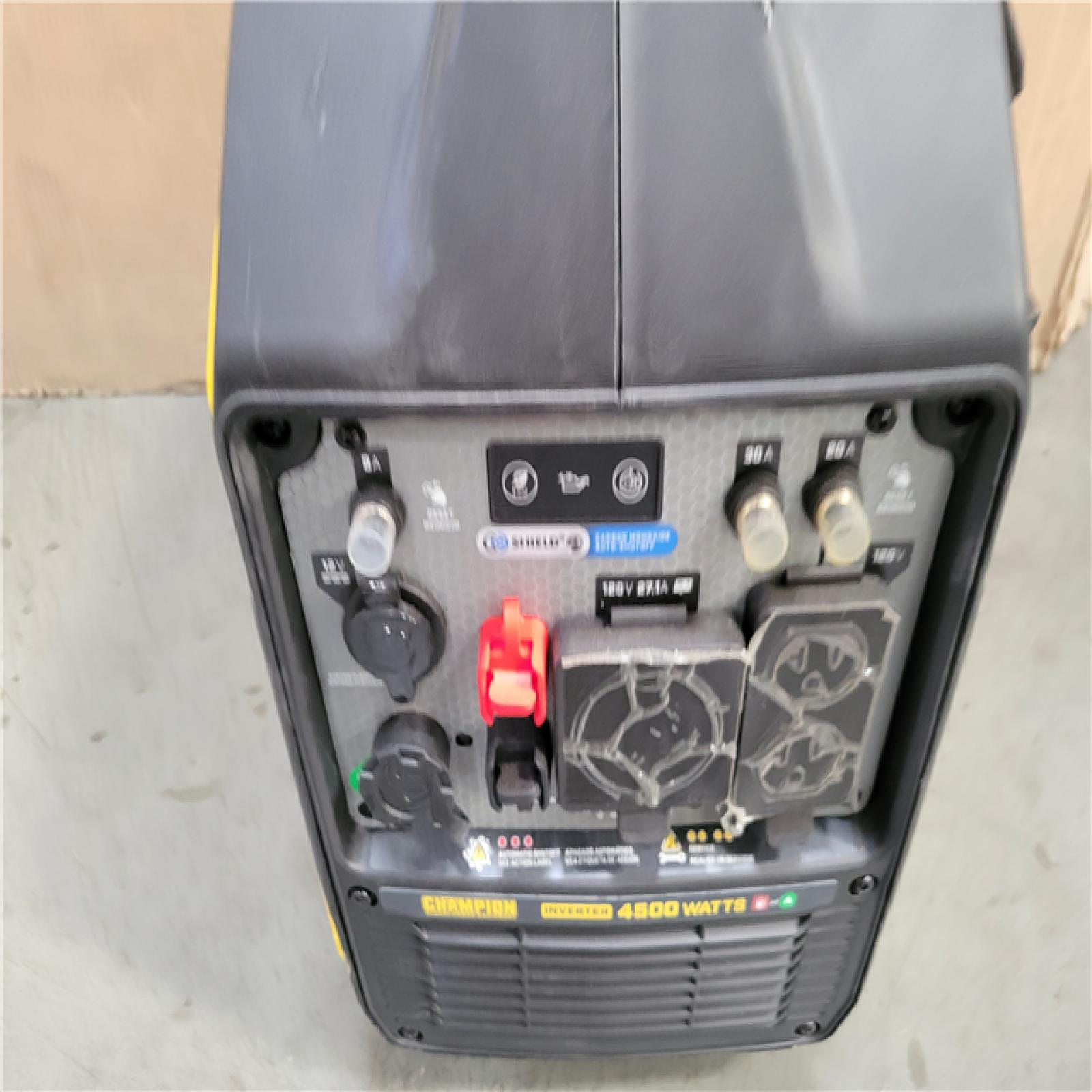 CALIFORNIA AS-IS CHAMPION 4500/3500-Watt Electric Start Gasoline/Propane Powered Dual Fuel Inverter Generator with Quiet Technology and CO Shield