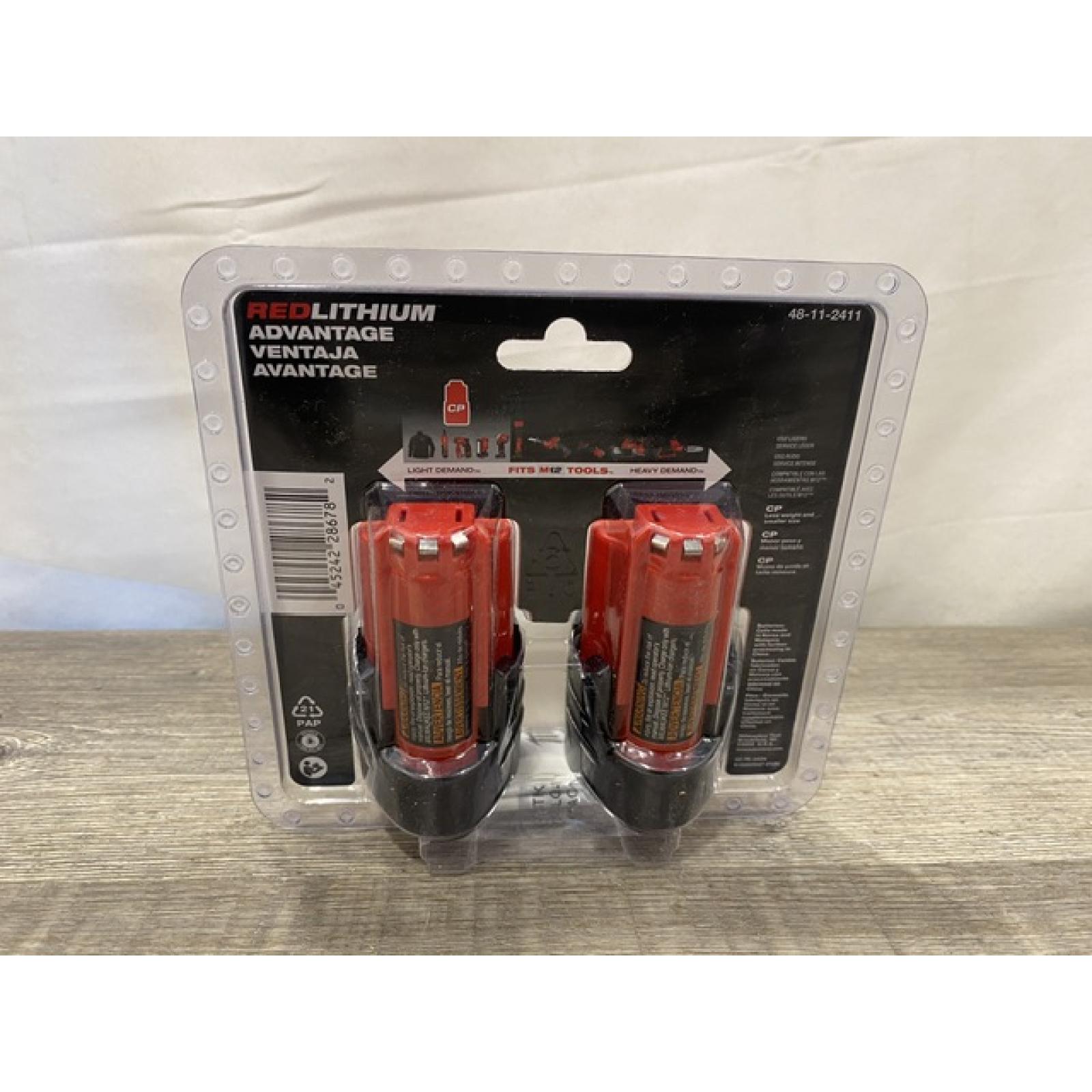 NEW - Milwaukee 12-Volt 1.5 Ah Lithium-Ion Compact Battery Pack (2-Pack)
