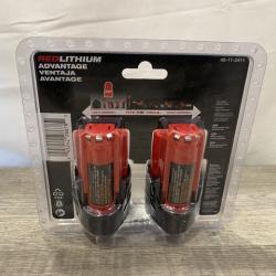 NEW - Milwaukee 12-Volt 1.5 Ah Lithium-Ion Compact Battery Pack (2-Pack)