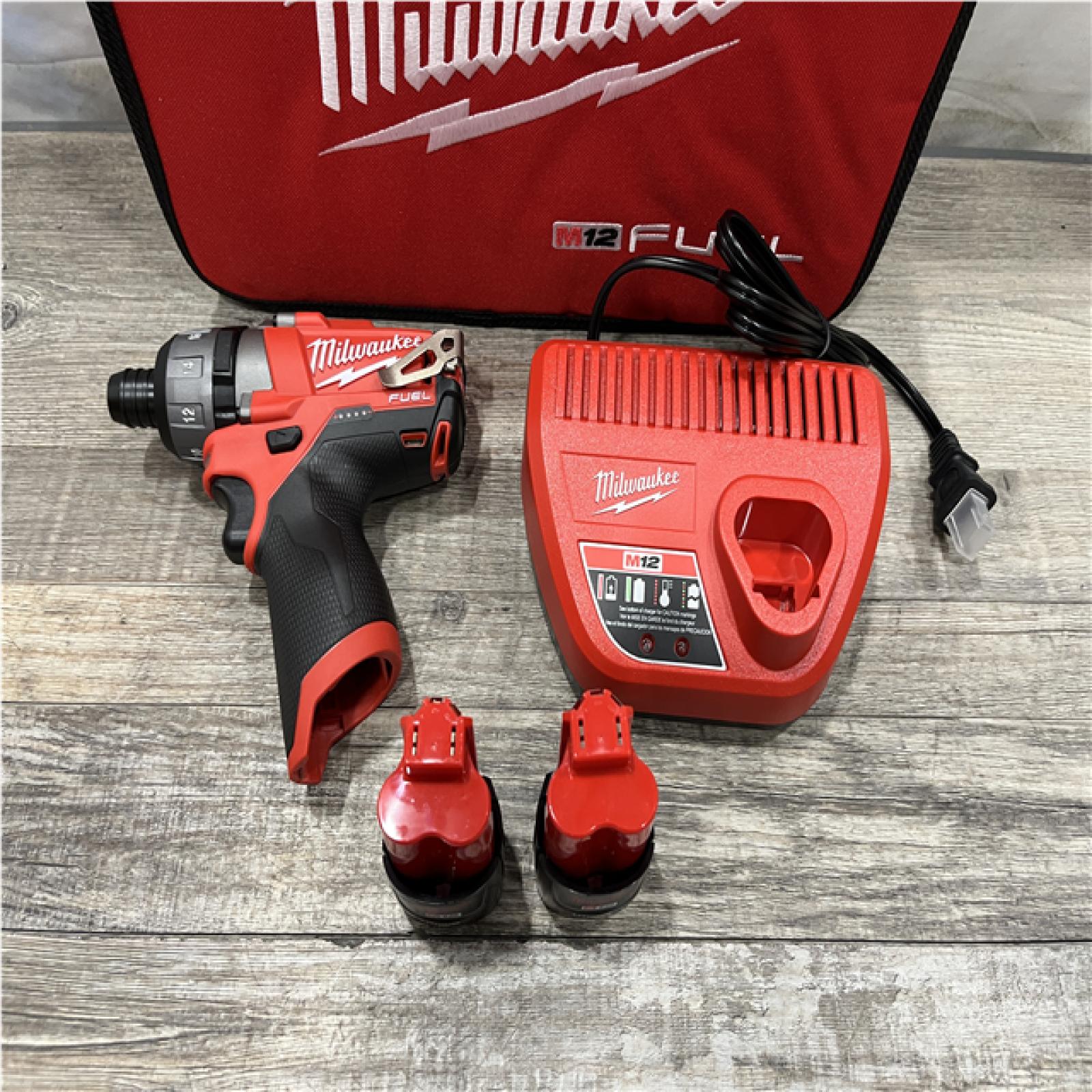 AS-IS Milwaukee FUEL 12-Volt Lithium-Ion Brushless Cordless 1/4 in. Hex 2-Speed Screwdriver Kit