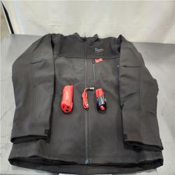 AS-IS- Milwaukee Men's Large 12-Volt Lithium-Ion Cordless Tough Shell Black Heated Jacket with (1) 3.0 Ah Battery and Charger