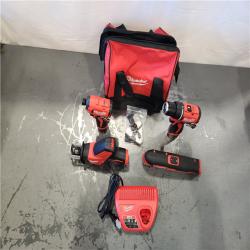 AS-IS- Milwaukee 12V Lithium-Ion Brushless Cordless Subcompact Drill and Impact Driver Kit