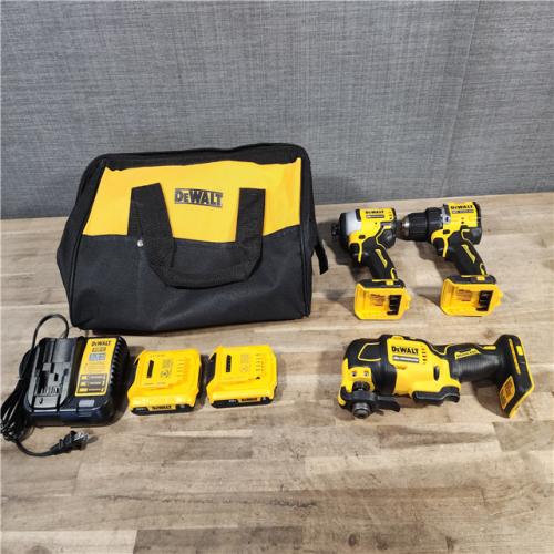 HOUSTON LOCATION - AS-IS DeWalt 20V MAX ATOMIC Cordless Brushless 3 Tool Combo Kit
