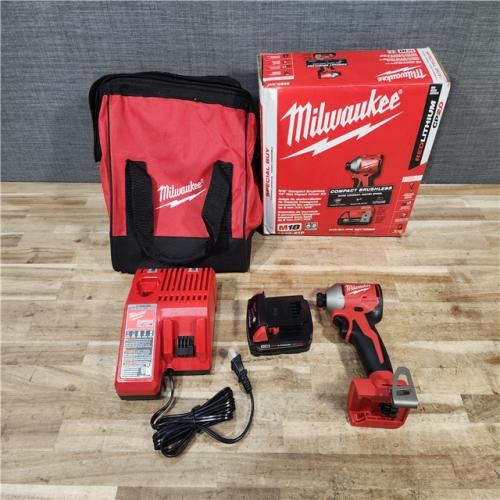 HOUSTON LOCATION - AS - IS Milwaukee 18-Volt Lithium-Ion Compact Brushless Cordless 1/4 in. Impact Driver Kit