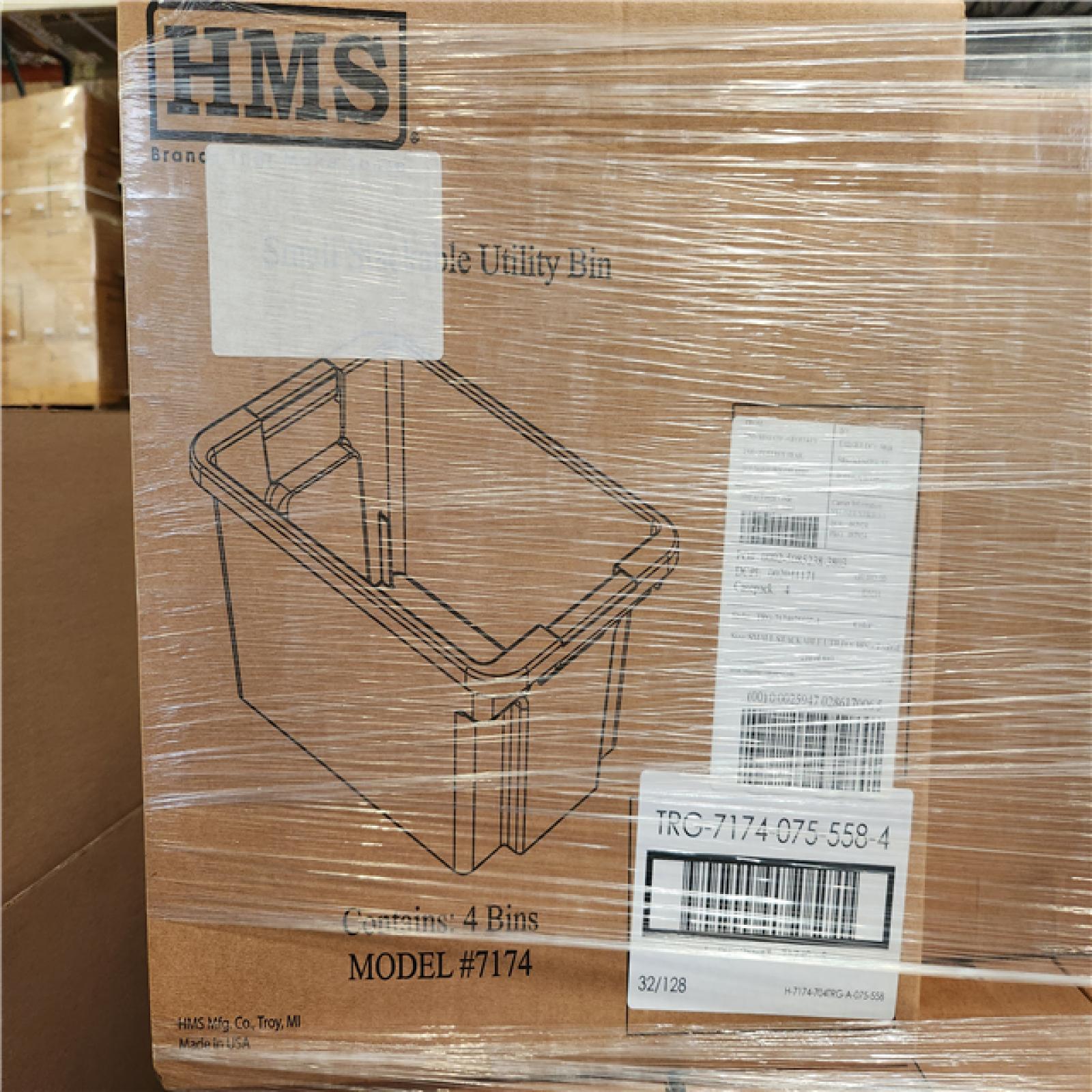 Phoenix NEW HMS Small Stackable Utility Bins 4 Bins Per Box Model #7174 (i36-Boxes)