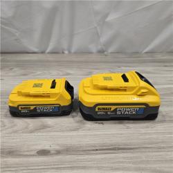 AS-IS Dewalt 20V MAX POWERSTACK Lithium-Ion Batteries and Charger Starter Kit (1.7 Ah/5 Ah) - DCBP315-2C