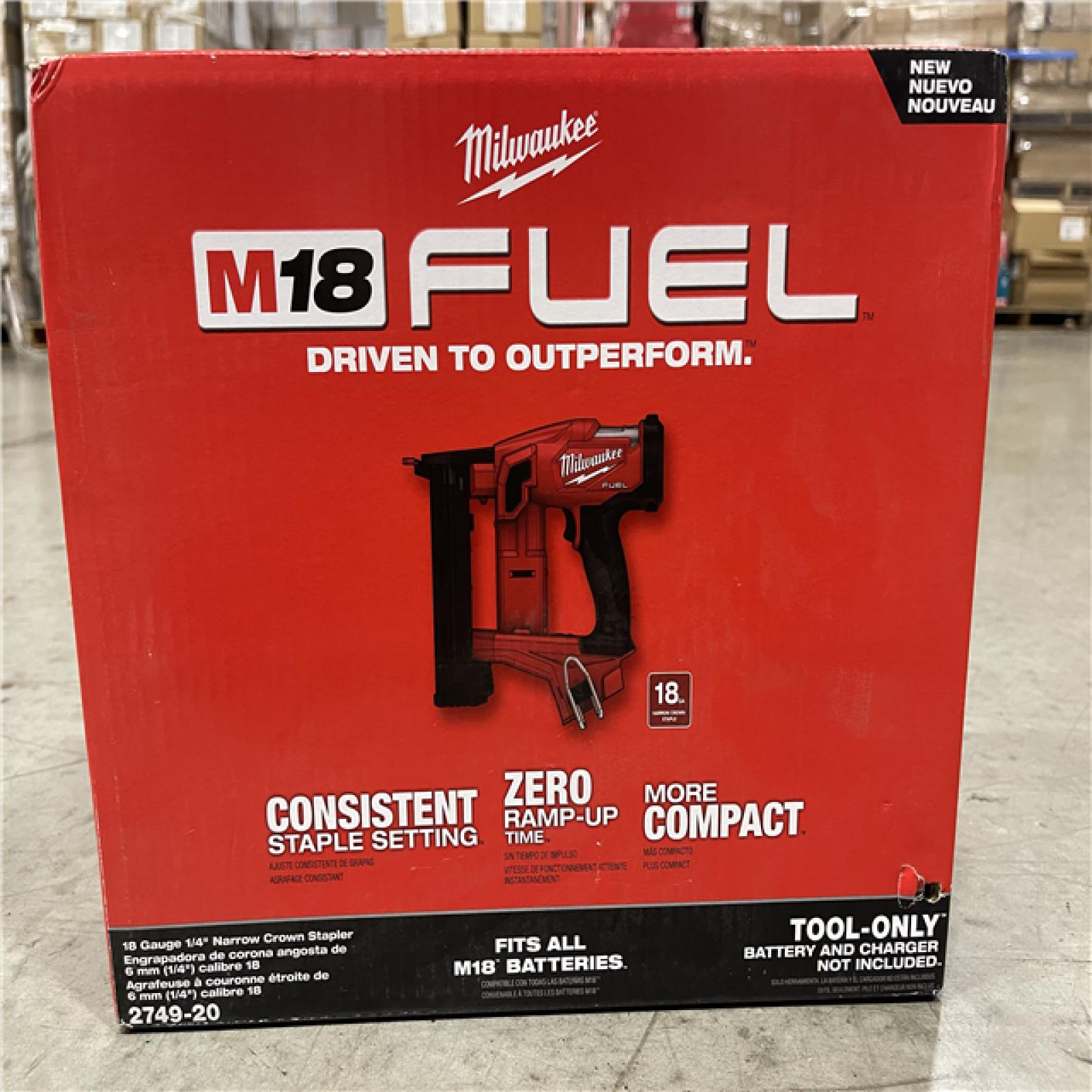 NEW!- Milwaukee M18 FUEL 18V Cordless 18-Gauge 1/4 in. Narrow Crown Stapler (Tool-Only)