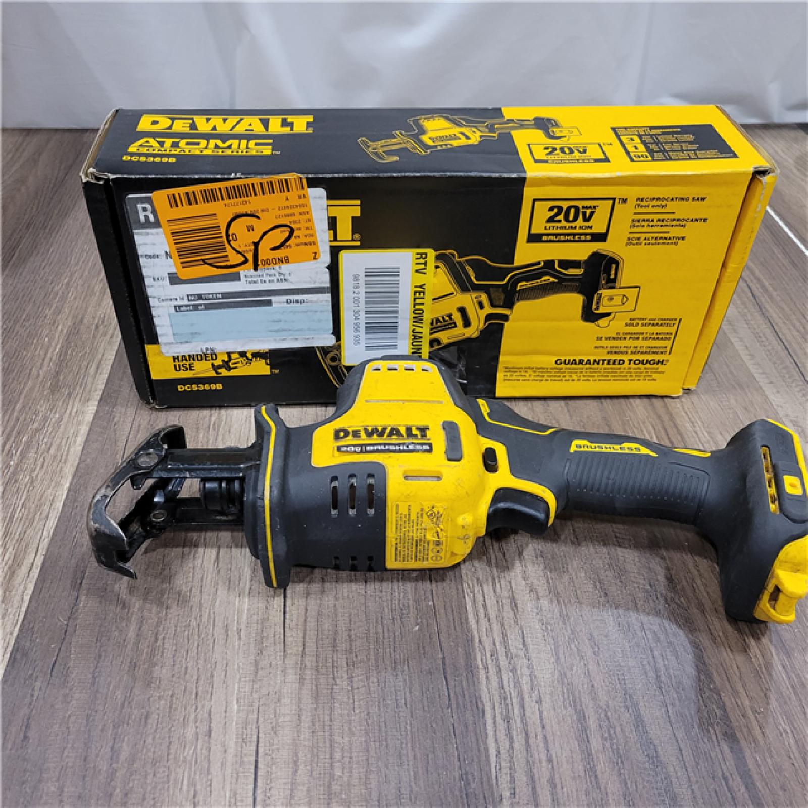 AS-IS DEWALT  ATOMIC 20V MAX Cordless One-Handed Reciprocating Saw (Tool Only)
