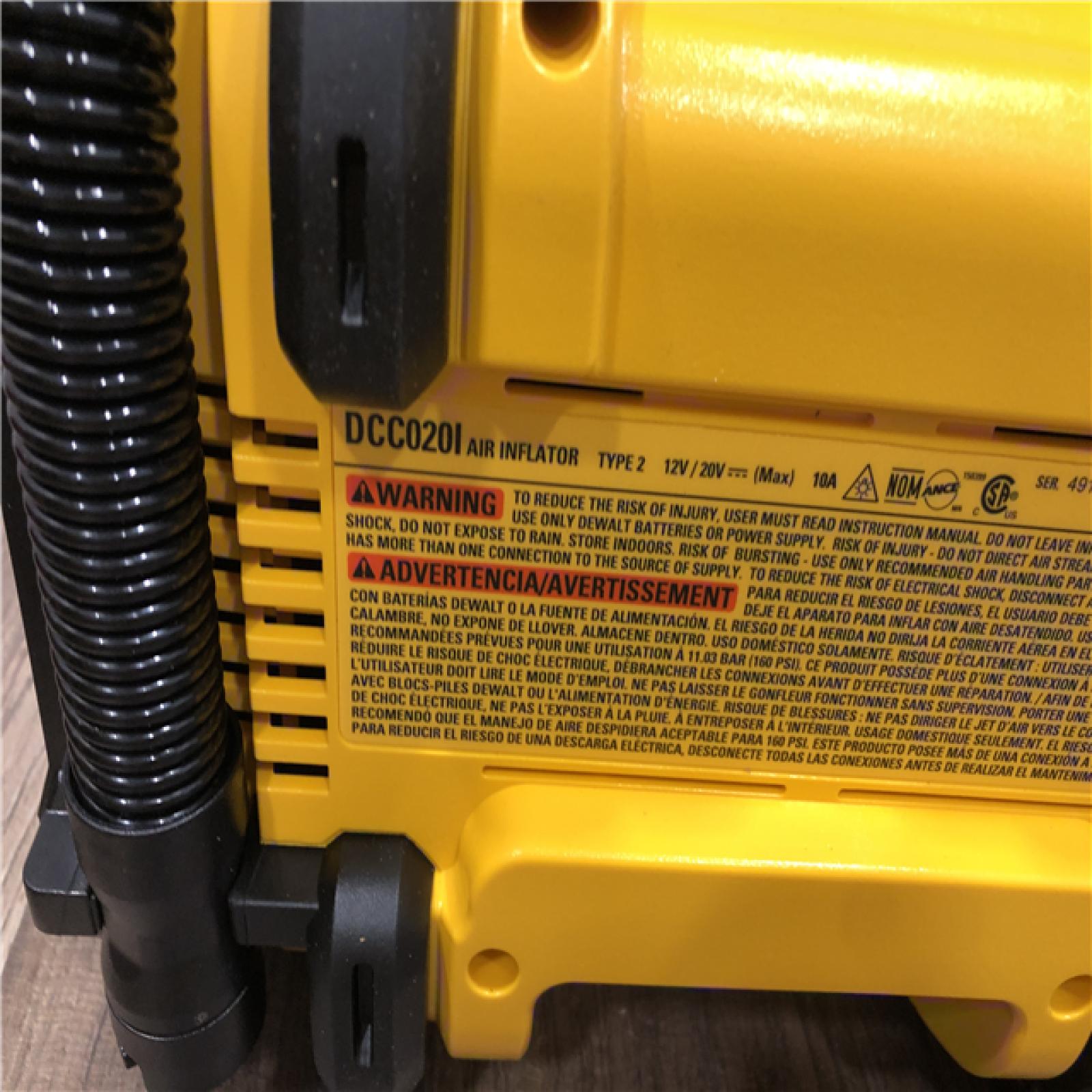AS-IS DEWALT 20V MAX Cordless Electric Portable Inflator (Tool Only)