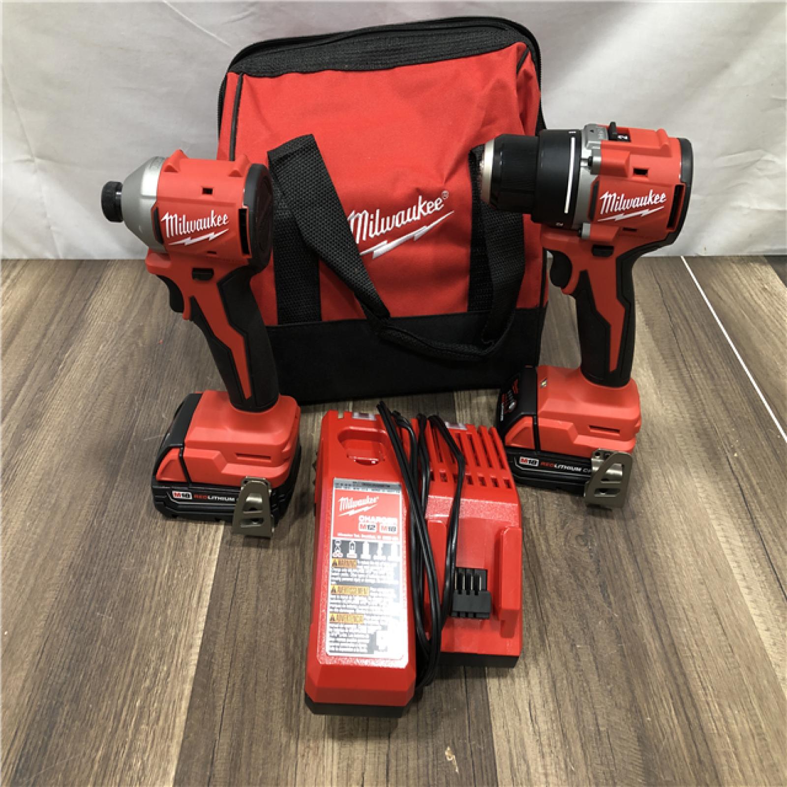 AS-IS Milwaukee M18 18V Lithium-Ion Brushless Cordless Compact Drill/Impact Combo Kit