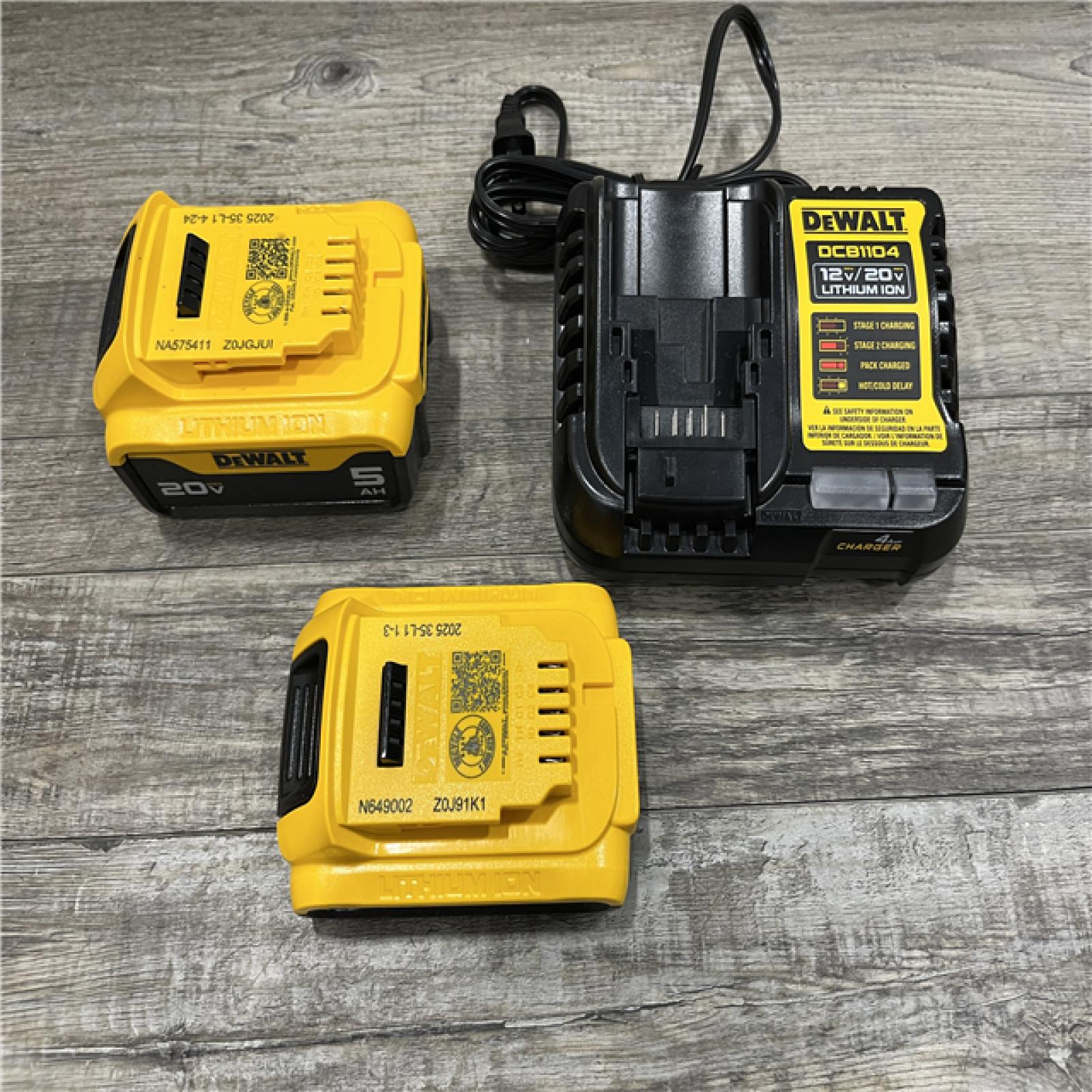 AS-IS DEWALT 20V MAX Lithium-Ion Battery Kit with 5.0Ah and 2.0Ah Battery and Charger