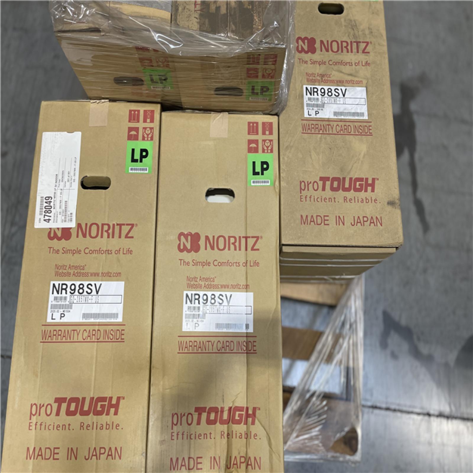 DALLAS LOCATION- NORITZ LP TANKLESS WATER HEATER MIXED PALLET (UNIT 5)