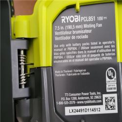 California NEW Ryobi Plus+ 18V 7.5 Bucket Top Misting Fan Kit  Includes (1) Battery & Charger