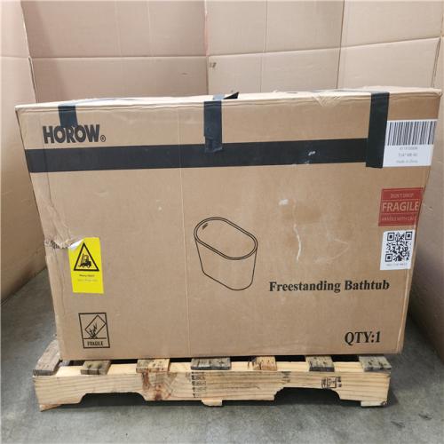 Phoenix NEW HOROW 47 in. x 26.8 in. Soaking Bathtub with Side Drain in White/Matte Black