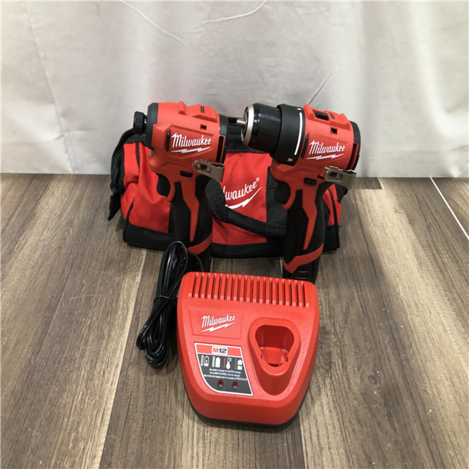 AS-IS Milwaukee 12-Volt Lithium-Ion Brushless Cordless Subcompact Drill and Impact Driver Combo Kit