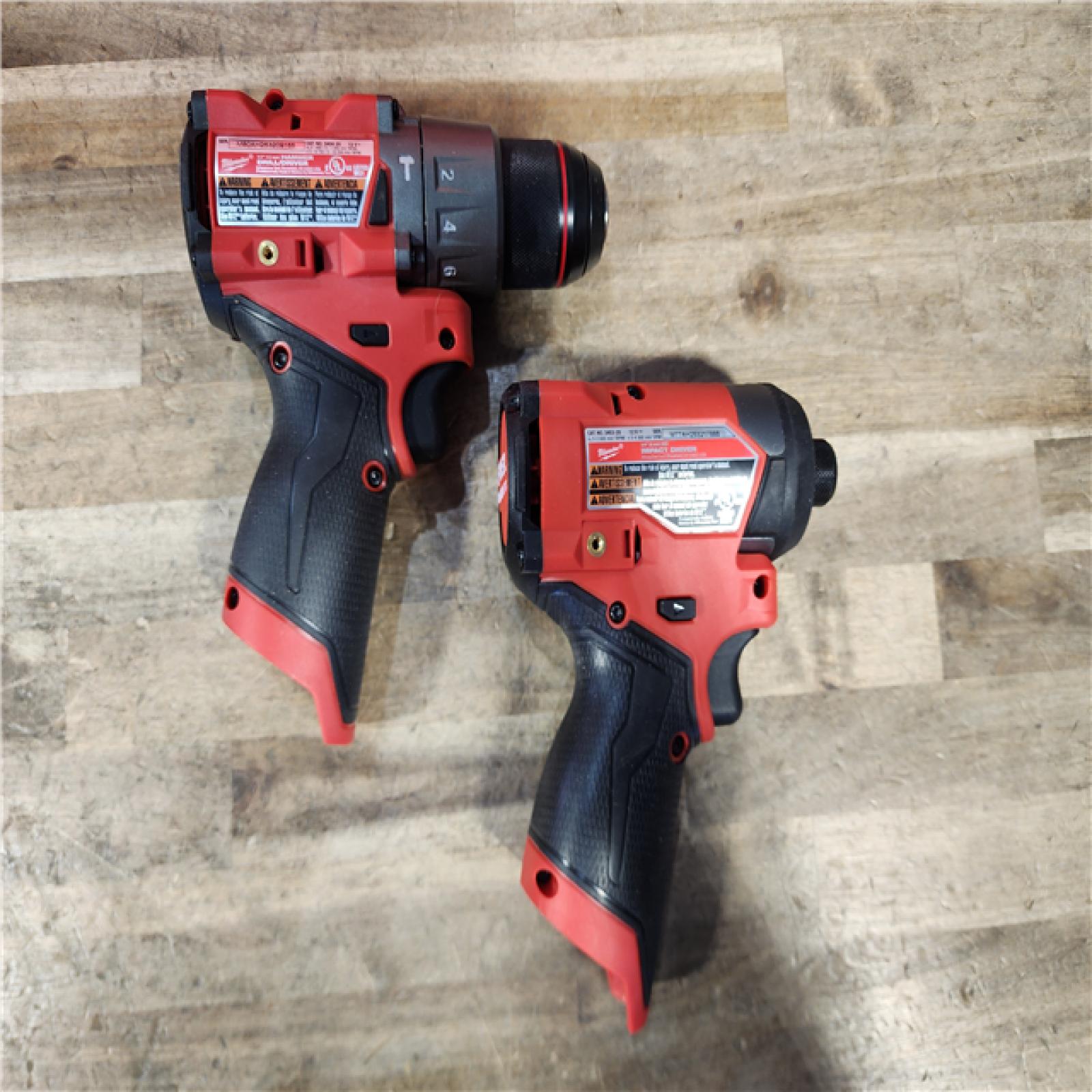 HOUSTON LOCATION - AS-IS Milwaukee FUEL 12-Volt Lithium-Ion Brushless Cordless Hammer Drill and Impact Driver Combo Kit