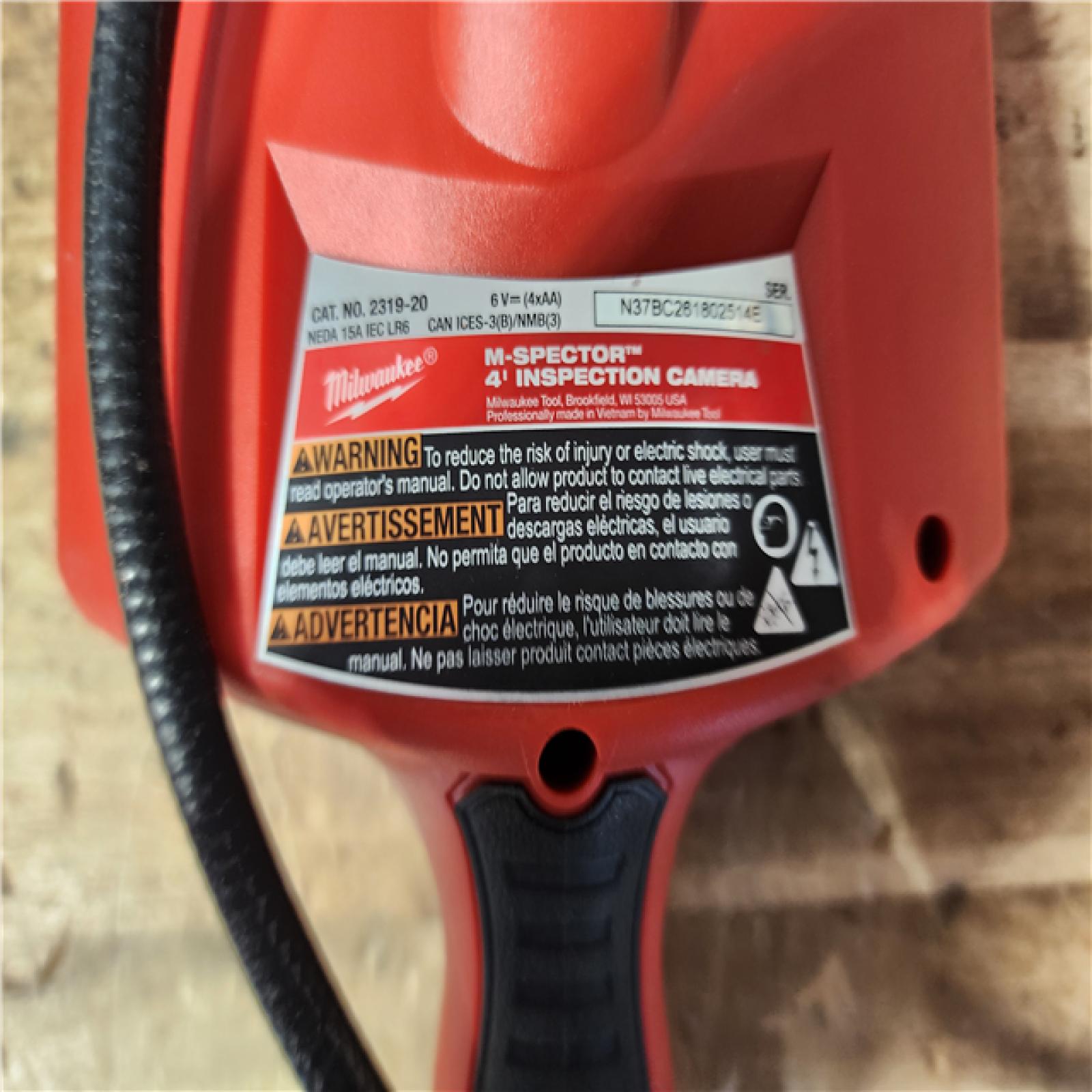 HOUSTON LOCATION - AS - IS Milwaukee M- Spector 4 ft. Inspection Sewer Camera Scope