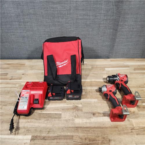 HOUSTON LOCATION - AS-IS Milwaukee 18-Volt Lithium-Ion Brushless Cordless Compact Hammer Drill/Impact Combo Kit