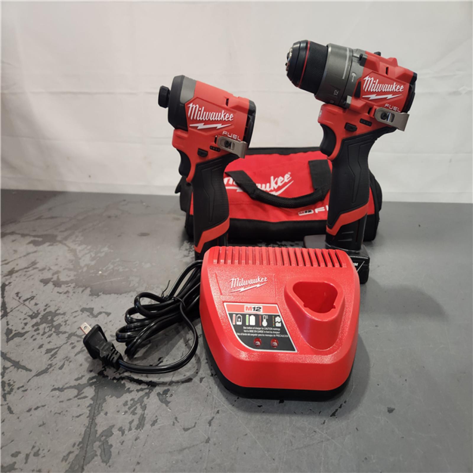 AS-IS- Milwaukee 12V Brushless Hammer Drill and Impact Driver Combo Kit