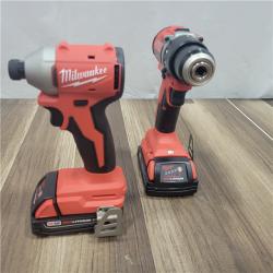 AS-IS Milwaukee M18 18V Lithium-Ion Brushless Cordless Compact Drill/Impact Combo Kit (2-Tool) W/(2) 2.0 Ah Batteries, Charger & Bag