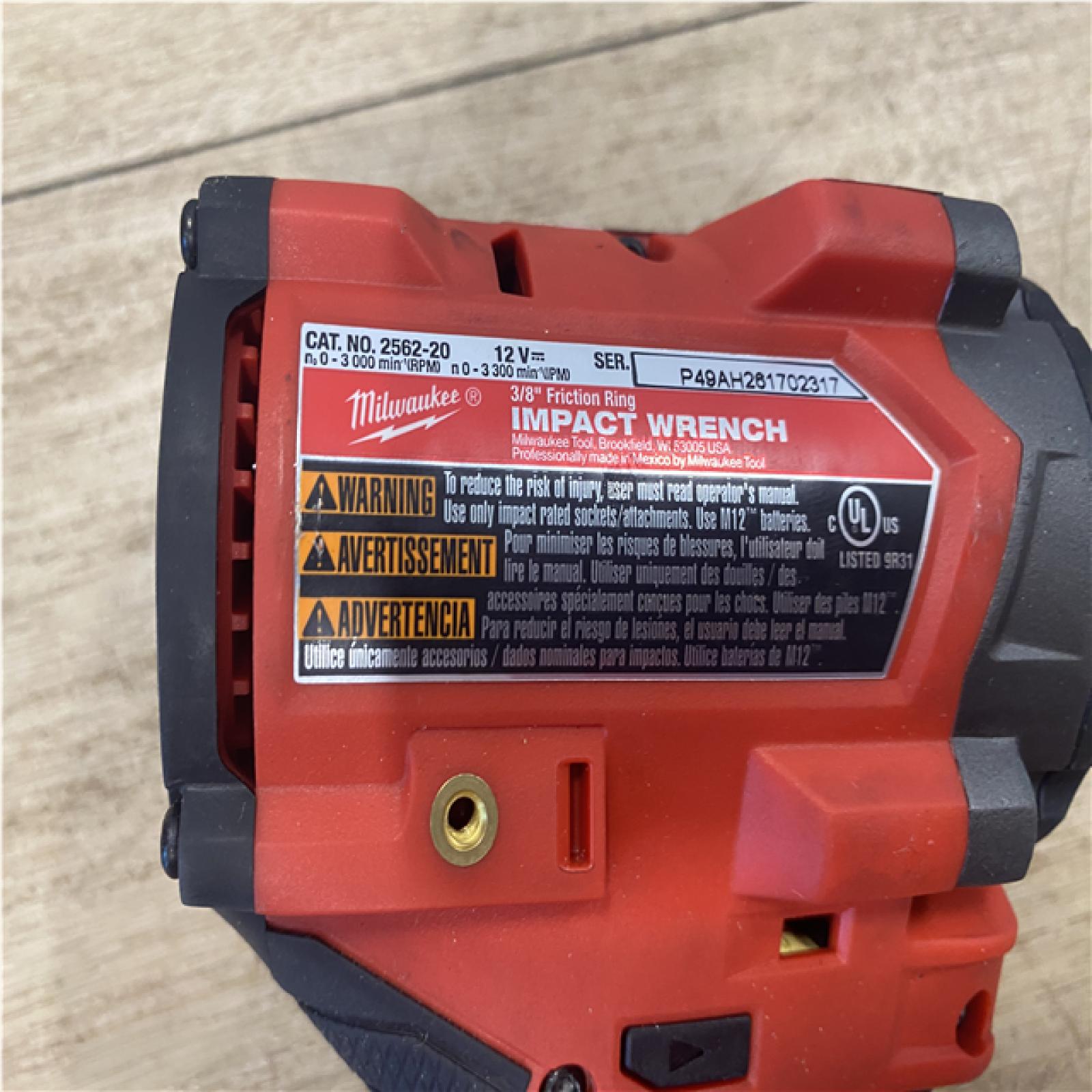 AS-IS Milwaukee FUEL 12V Lithium-Ion Brushless Cordless Stubby 3/8 in. Impact Wrench (Tool-Only)