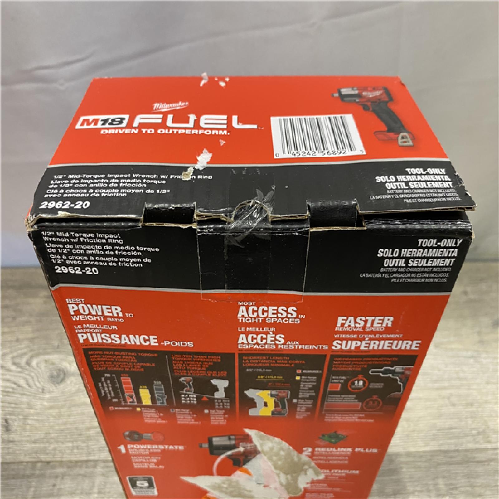 NEW - Milwaukee FUEL Gen-2 18V Lithium-Ion Brushless Cordless Mid Torque 1/2 in. Impact Wrench w/Friction Ring (Tool-Only)