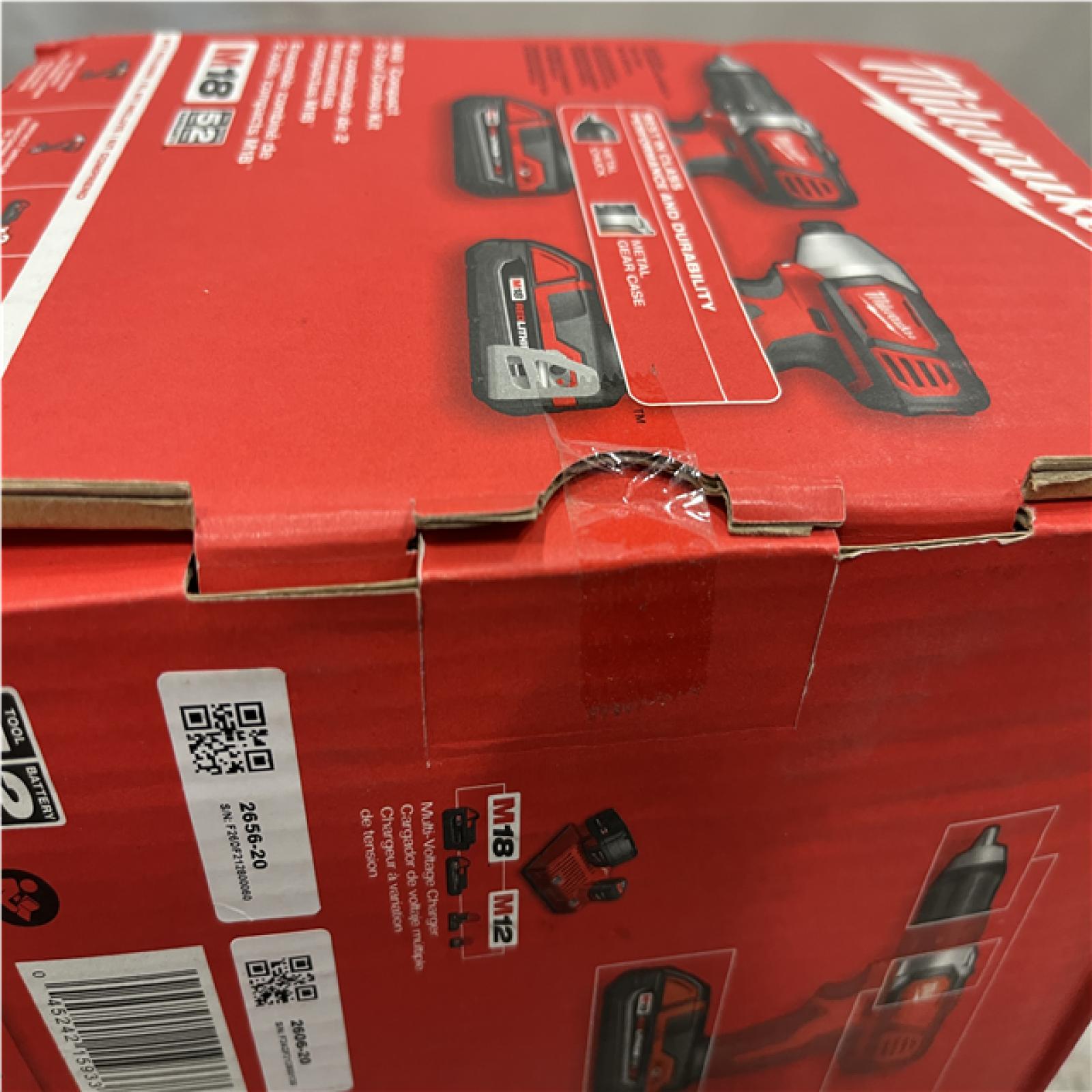 NEW - Milwaukee 18V Lithium-Ion Cordless Drill Driver/Impact Driver Combo Kit