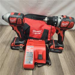 AS-IS- Milwaukee 18V Cordless Brushed 2-Tool Drill/Driver and Impact Driver Kit