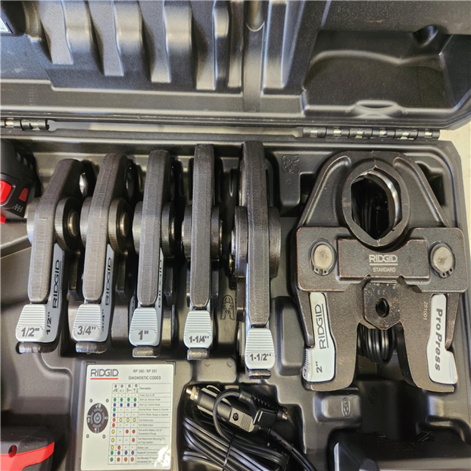 Phoenix NEW RIDGID RP 351 ProPress Inline Standard Press Tool Kit (Includes Case + 2  18V Lio-Ion Batteries + Charger + 6 Press Tool Jaws