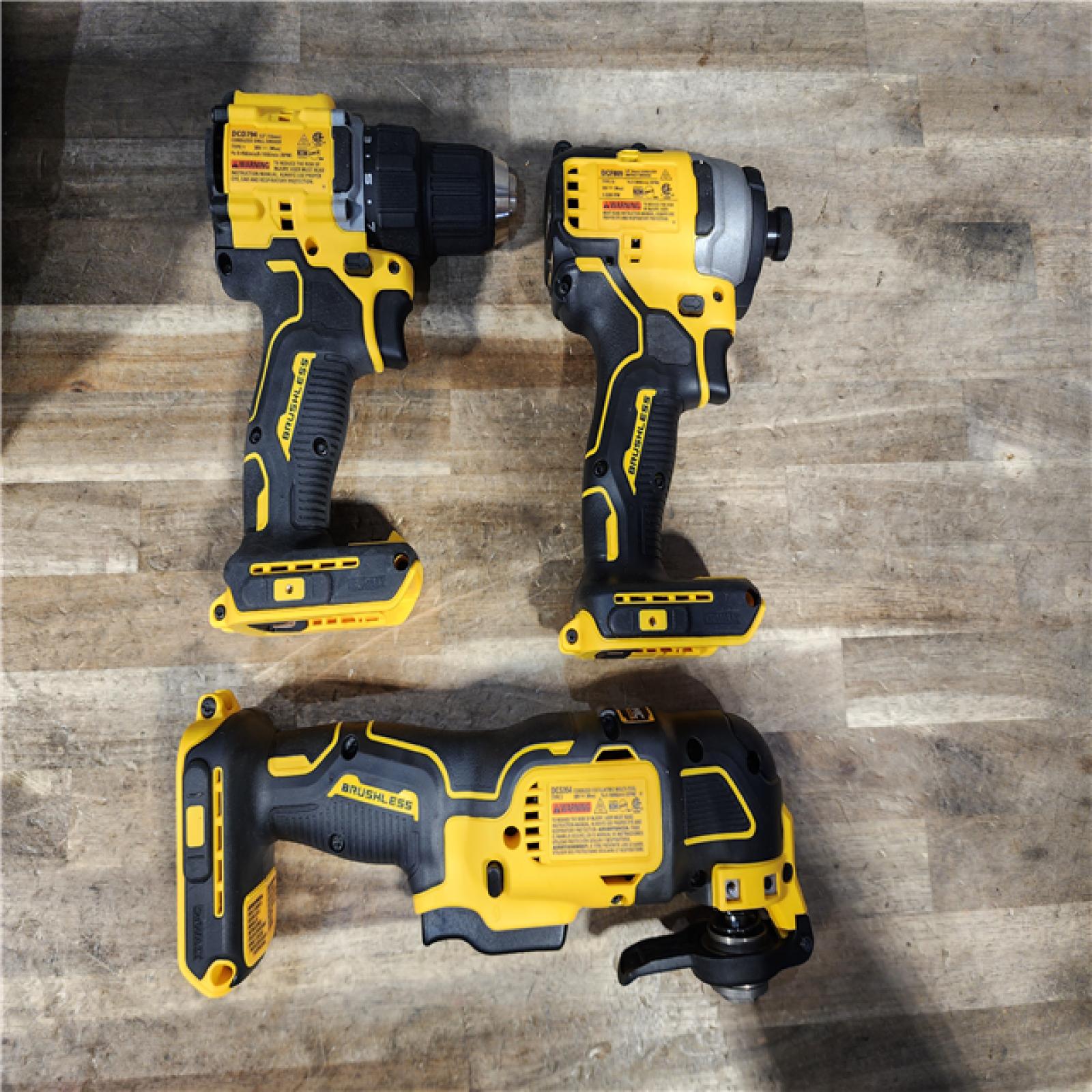 HOUSTON LOCATION - AS-IS DEWALT ATOMIC 20-Volt Lithium-Ion Cordless Brushless (3-Tool) Combo Kit