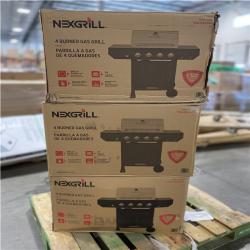 DALLAS LOCATION- NEXGRILL 4-Burner Propane Gas Grill in Black PALLET (3 UNITS)