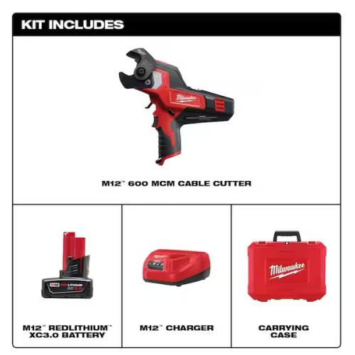 DALLAS LOCATION- NEW!- Milwaukee M12 600 MCM Cable Cutter Kit