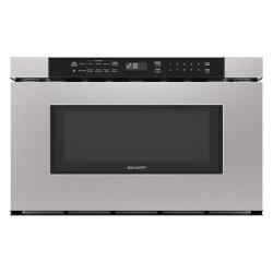 Phoenix NEW Sharp 24 in. 1.2 cu. ft. 950-Watt Built-In Microwave Drawer in Stainless Steel with Angled Black Touch Controls