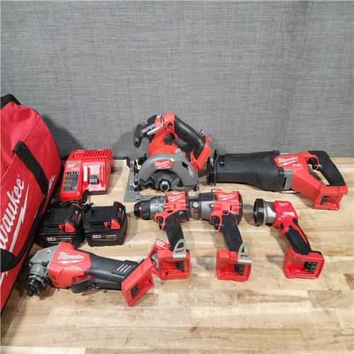 HOUSTON LOCATION - AS-IS Milwaukee FUEL 18V Lithium-Ion Brushless Cordless 6-Tool Combo Kit