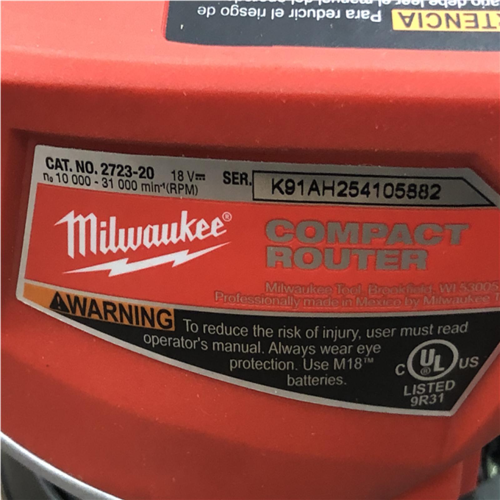 AS-IS Milwaukee FUEL 18V Lithium-Ion Brushless Cordless Compact Router (Tool-Only)