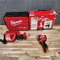 HOUSTON LOCATION - AS-IS (APPEARS LIKE NEW) Milwaukee FUEL 12V Li-Ion Brushless Cordless Stubby 3/8 in. Impact Wrench Kit