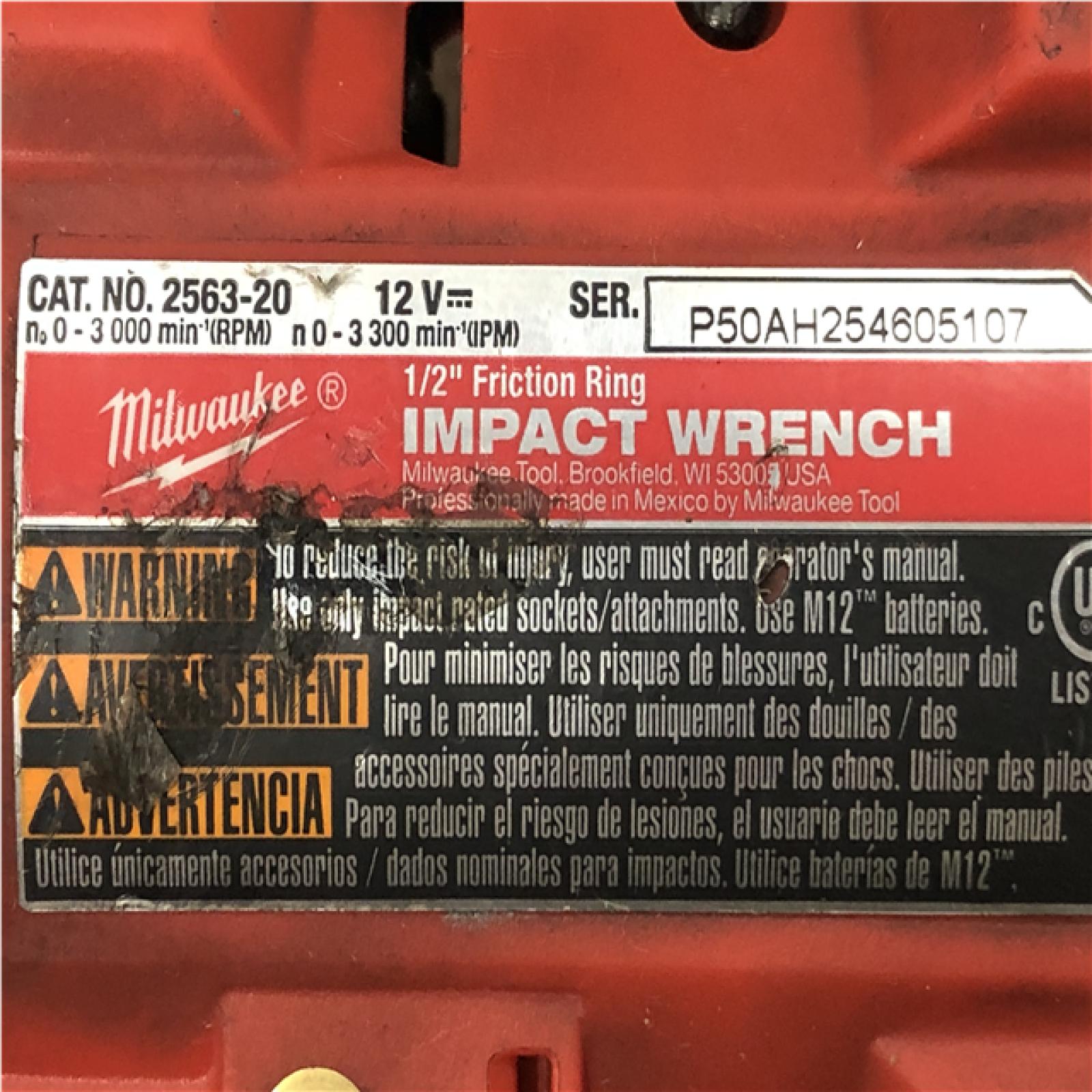 AS-IS Milwaukee FUEL 12V Li-Ion Brushless Cordless Stubby 1/2 in. Impact Wrench Kit