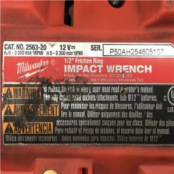 AS-IS Milwaukee FUEL 12V Li-Ion Brushless Cordless Stubby 1/2 in. Impact Wrench Kit
