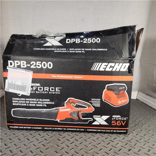 Houston Location - AS-IS Echo EFORCE 56V X Series 151 MPH 526 CFM Cordless Battery Handheld Leaf Blower with 2.5Ah Battery and Charger - DPB-2500C1 - Appears IN GOOD Condition