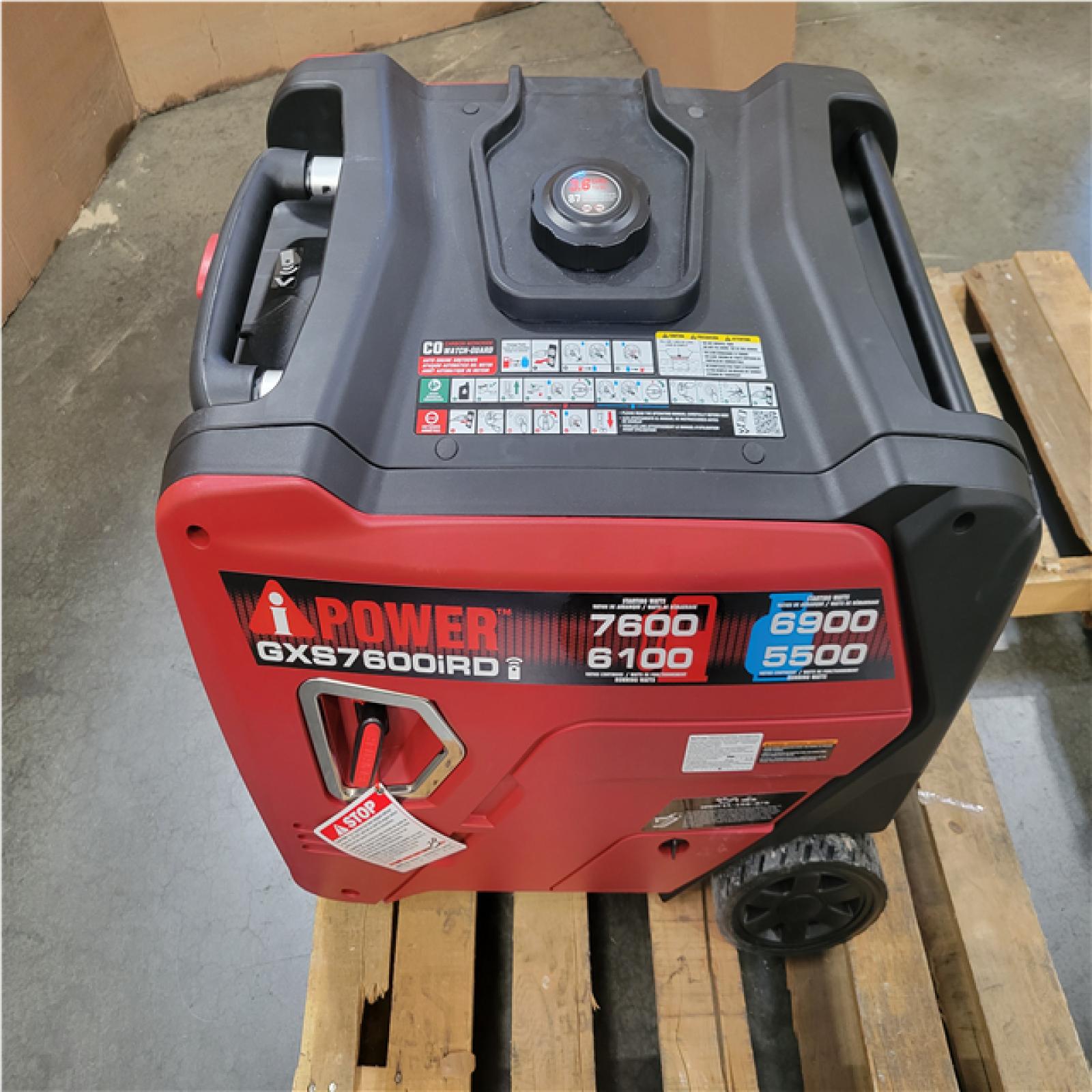 CALIFORNIA AA-IS IPOWER 7600-WATT REMOTE ELETRIC START GAS AND PROPANE POWERED INVERTER GENERATOR WITH 322CC