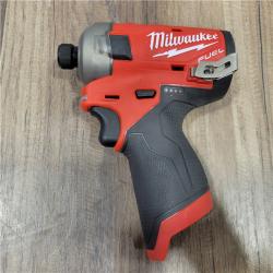 AS-IS Milwaukee M12 FUEL SURGE 12V Lithium-Ion Brushless Cordless 1/4 in. Hex Impact Driver Compact Kit W/Two 2.0Ah Batteries, Bag