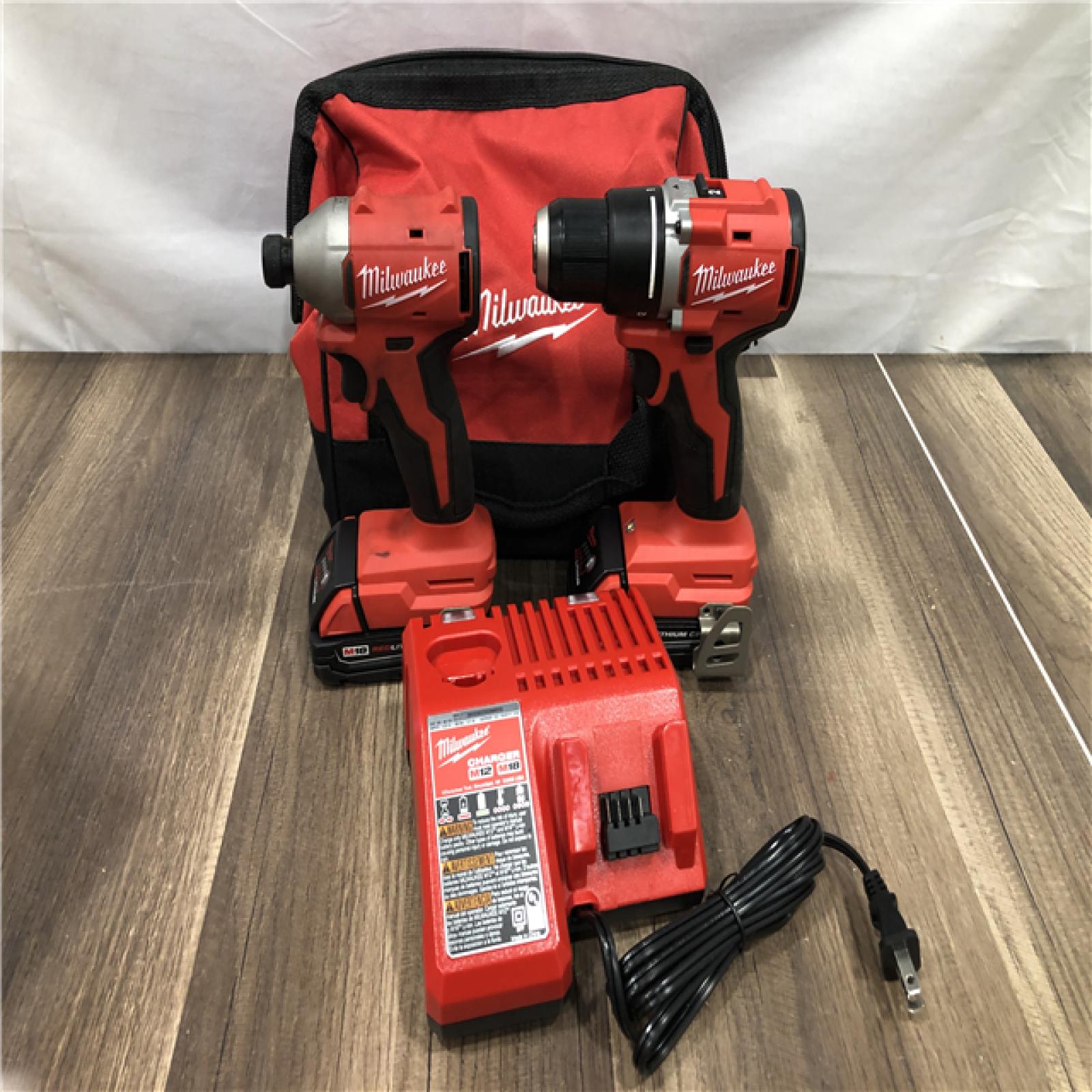 AS-IS Milwaukee 18V Lithium-Ion Brushless Cordless Compact Drill/Impact Combo Kit