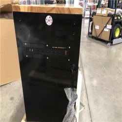 DALLAS LOCATION- Husky 84 in. W 18 in. D 15-Drawer Mobile Workbench with Wood Top in Gloss Black