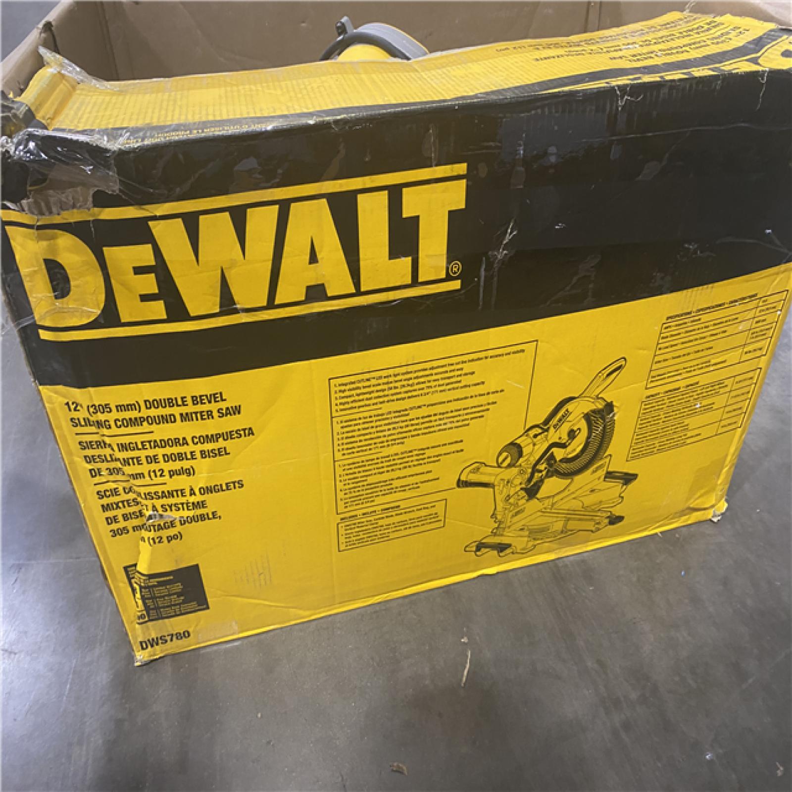 As-Is- DEWALT 15 Amp Corded 12 in. Double Bevel Sliding Compound Miter Saw