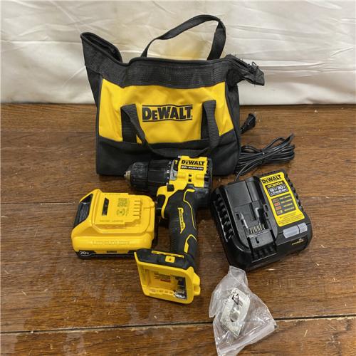 AS-IS DEWALT ATOMIC 20-Volt Lithium-Ion Cordless 1/2 in. Compact Hammer Drill with 3.0Ah Battery, Charger and Bag
