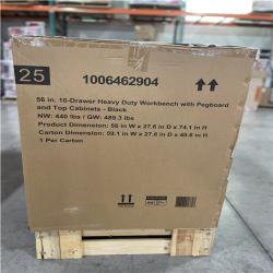 DALLAS LOCATION - HUSKY 56IN 10 DRAWER HEAVY DUTY WORKBENCH BLACK